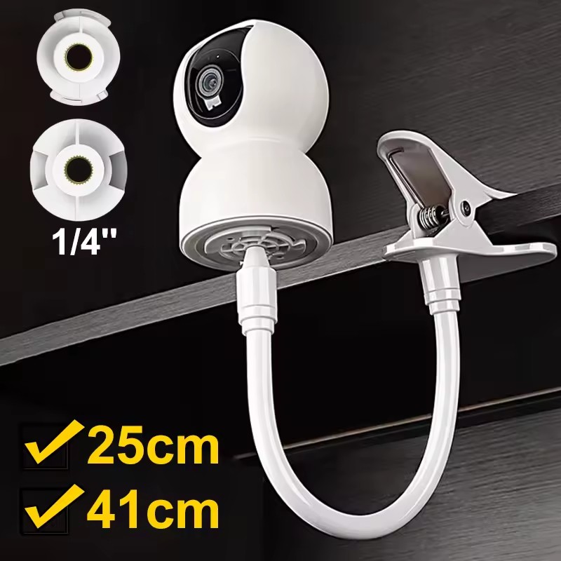 Webcam Stand Clip - 25cm/41cm Flexible Baby Monitor Clip Punch-free