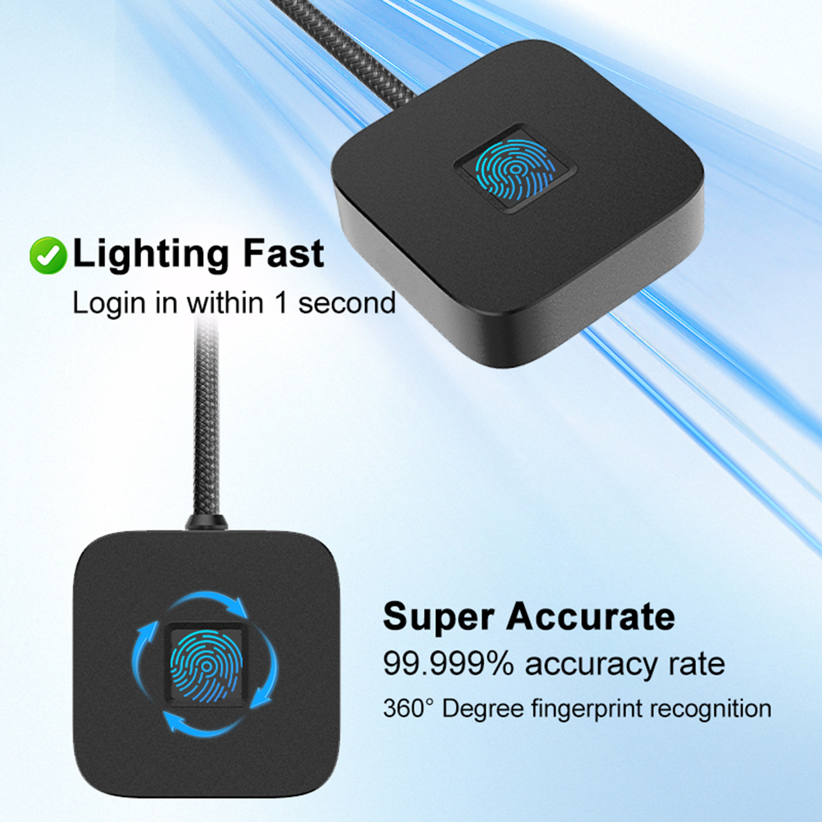 Fingerprint Reader Usb - USB Fingerprint Reader with 5ft Cable